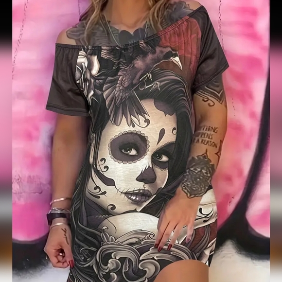 Dresses & Skirts - DAY OF THE DEAD DRESS SIZE XXL (14)